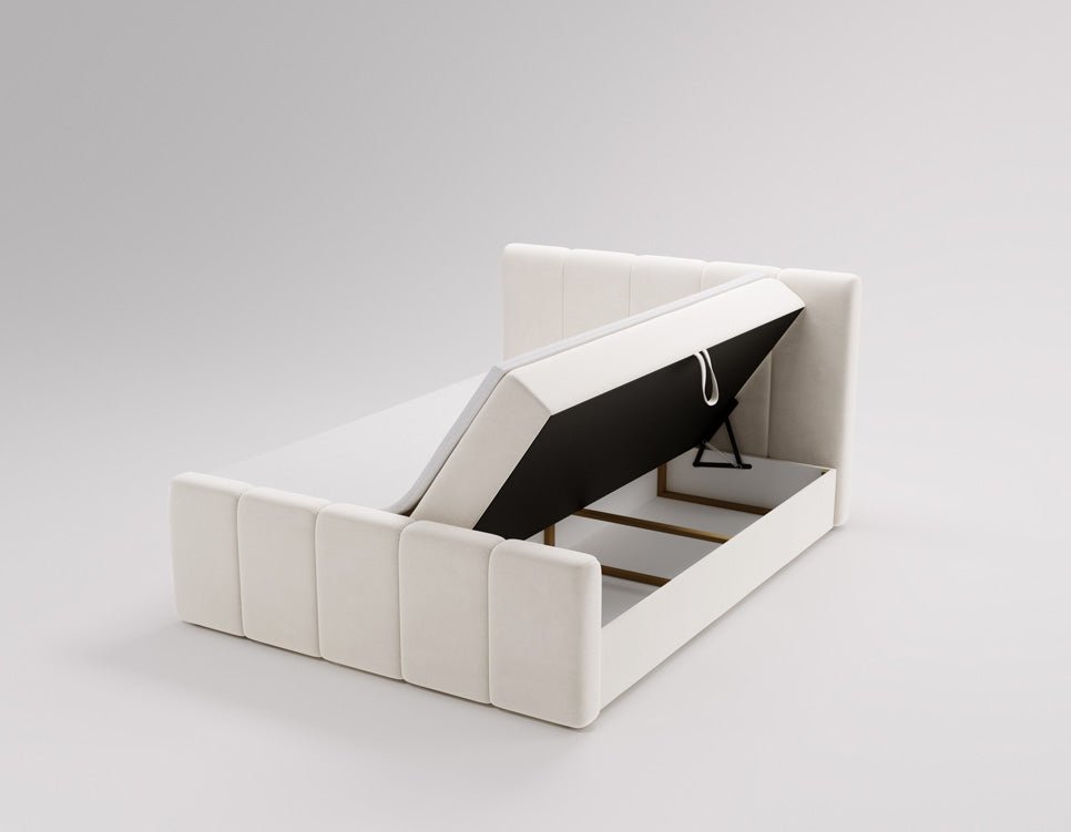 Boxspringbed Bergamo Fluweel met opbergruimte