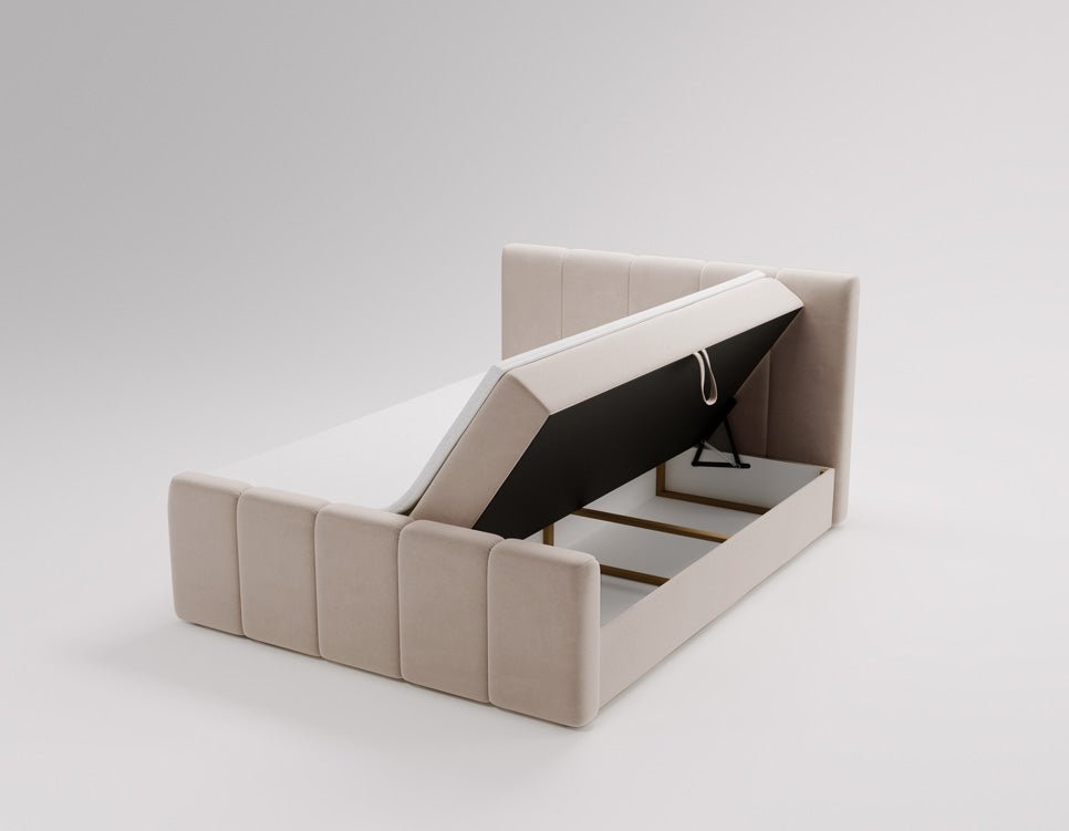 Boxspringbed Bergamo Fluweel met opbergruimte