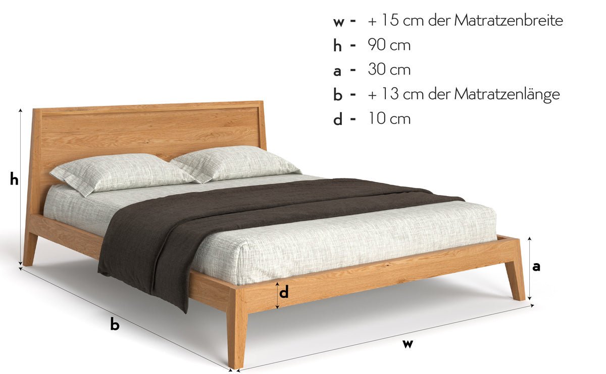 Designer houten bed Kaja van massief eikenhout