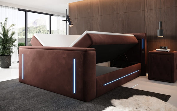 Boxspringbed Divalo met TV-lift en opbergruimte