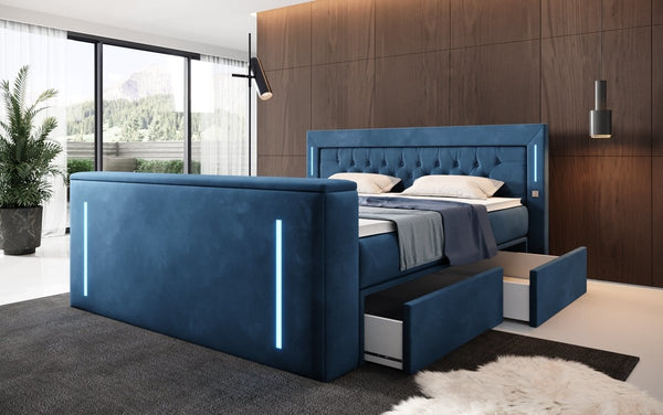 Boxspringbed Divaneo met TV-lift en opbergruimte (2 laden)