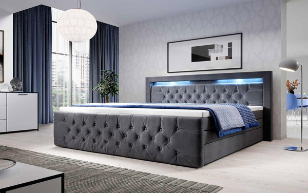 Boxspringbed Gloria met LED en opbergruimte
