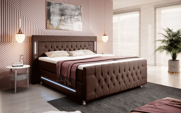 Boxspringbed Paradise met LED, USB en poten