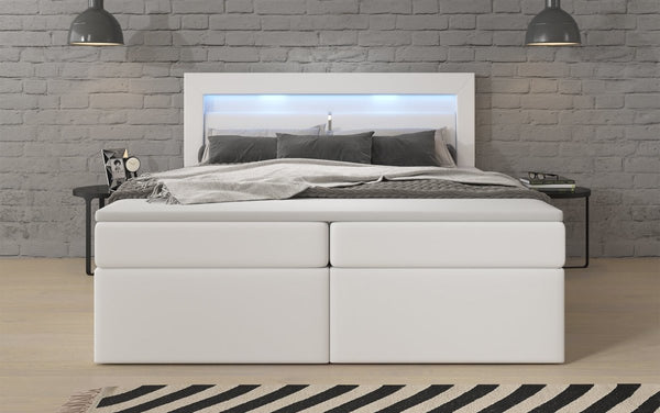 Boxspringbed Reposito met LED, USB en opbergruimte