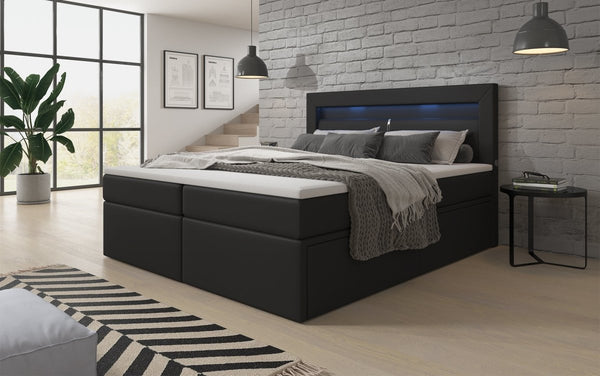 Boxspringbed Rinori met LED, USB en opbergruimte