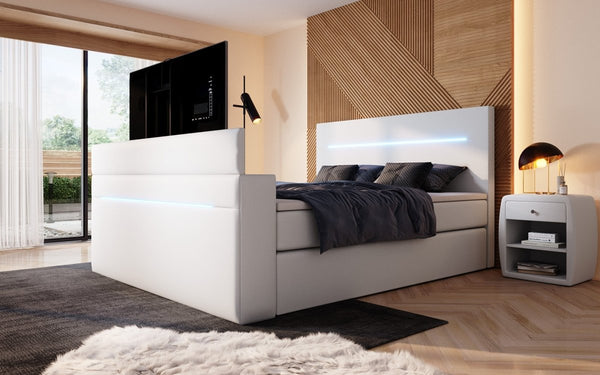 Boxspringbed Sejour met TV-lift, RGB en opbergruimte