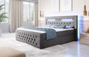 Boxspringbett Sunshine mit indirekter Beleuchtung, USB und Stauraum - Luxusbetten24