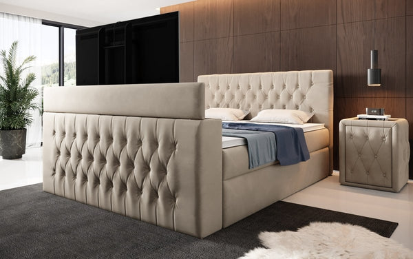 Boxspringbed Velano met TV-lift en opbergruimte
