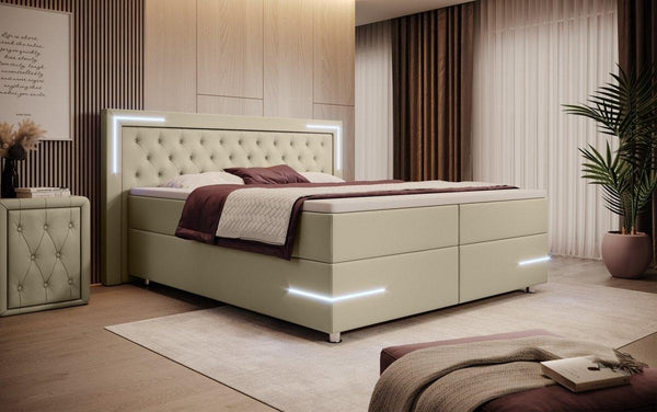 Boxspringbed Verona met LED (kunstleer)