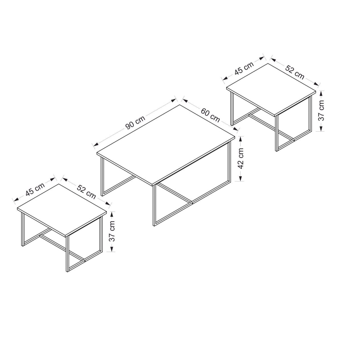 Designer Couchtisch 3er Set Leona - Luxusbetten24