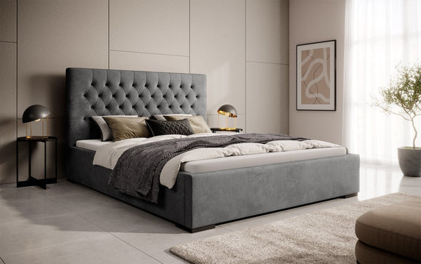 Designer gestoffeerd bed Chester met opbergruimte
