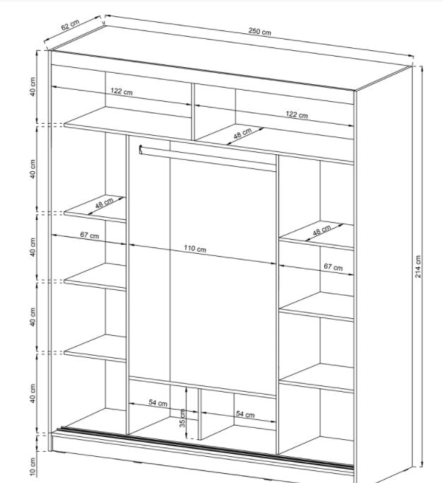 Designer Schrank Luik inkl. Licht - Luxusbetten24