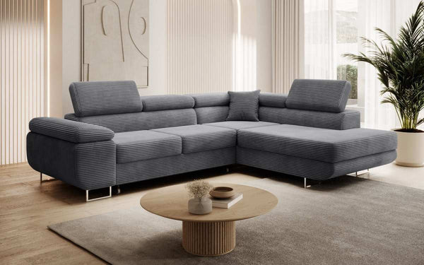 Designer-hoekbank Aston met slaap- en klapfunctie van Ribstof