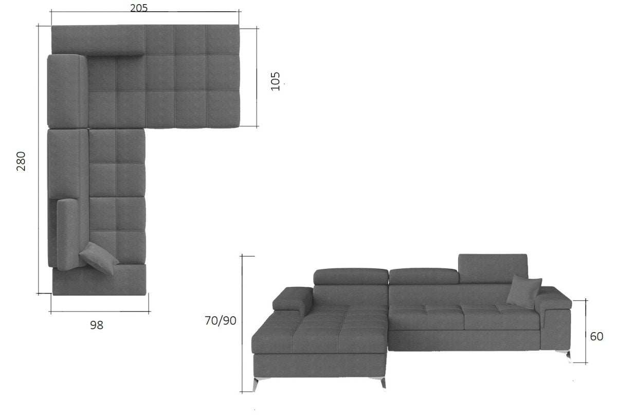 Designer Sofa Ricardo mit Schlaf- und Klappfunktion - Luxusbetten24