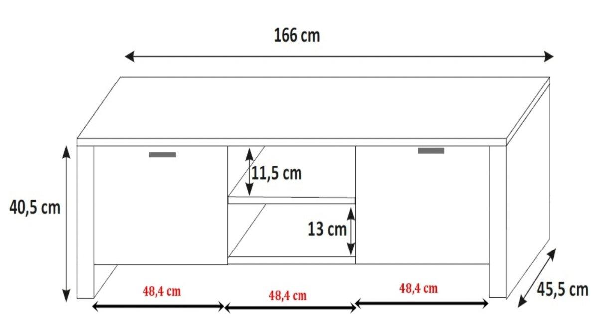 TV Lowboard Shine mit LED - Luxusbetten24